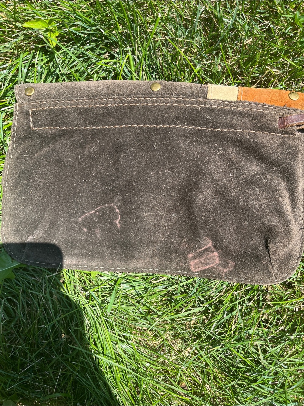 Suede Patchwork Clutch in Brown and Tan Lucky Brand - Picture 2 of 4